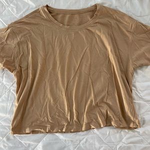 Lululemon crop short sleeve shirt in tan
